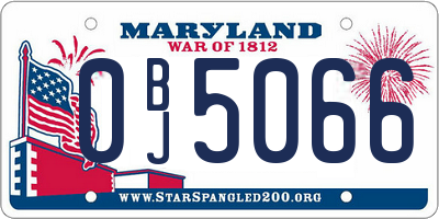 MD license plate 0BJ5066