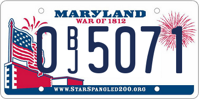 MD license plate 0BJ5071