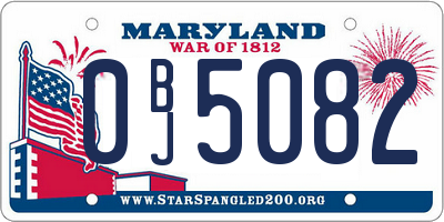 MD license plate 0BJ5082