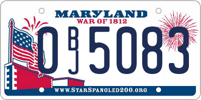 MD license plate 0BJ5083