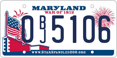 MD license plate 0BJ5106
