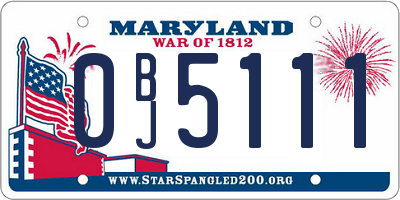 MD license plate 0BJ5111