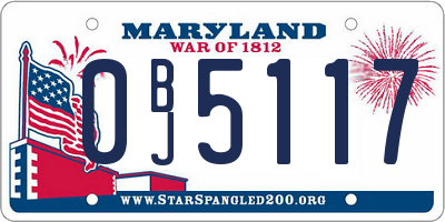 MD license plate 0BJ5117