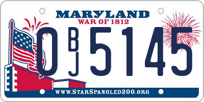 MD license plate 0BJ5145