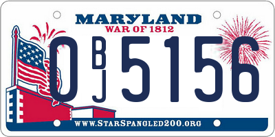 MD license plate 0BJ5156