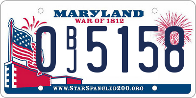 MD license plate 0BJ5158