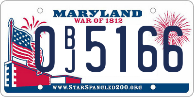 MD license plate 0BJ5166