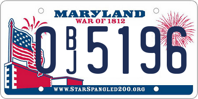 MD license plate 0BJ5196