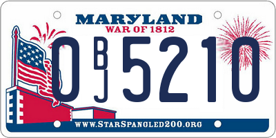 MD license plate 0BJ5210