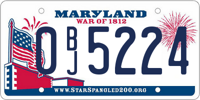 MD license plate 0BJ5224