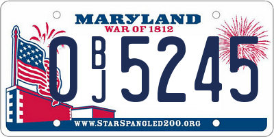 MD license plate 0BJ5245