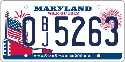 MD license plate 0BJ5263