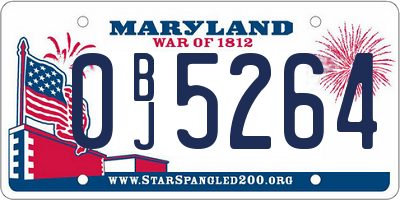 MD license plate 0BJ5264