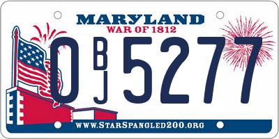 MD license plate 0BJ5277