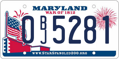 MD license plate 0BJ5281
