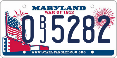 MD license plate 0BJ5282