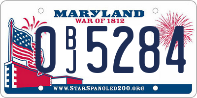 MD license plate 0BJ5284