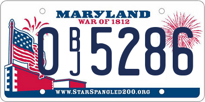MD license plate 0BJ5286