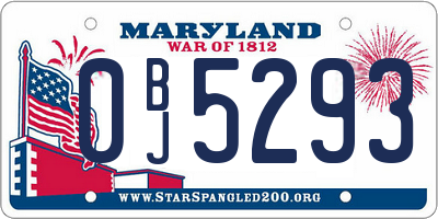 MD license plate 0BJ5293