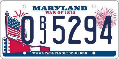 MD license plate 0BJ5294