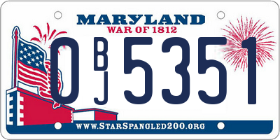 MD license plate 0BJ5351