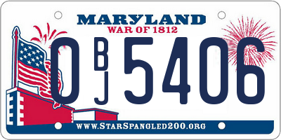 MD license plate 0BJ5406