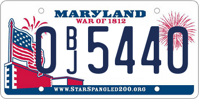 MD license plate 0BJ5440