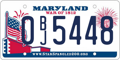 MD license plate 0BJ5448