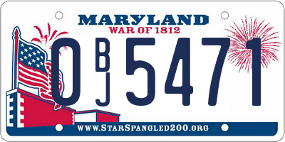 MD license plate 0BJ5471