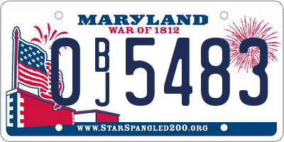 MD license plate 0BJ5483