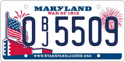 MD license plate 0BJ5509