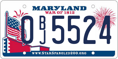 MD license plate 0BJ5524