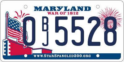 MD license plate 0BJ5528