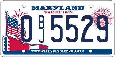 MD license plate 0BJ5529