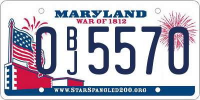 MD license plate 0BJ5570