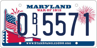 MD license plate 0BJ5571
