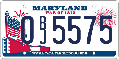 MD license plate 0BJ5575