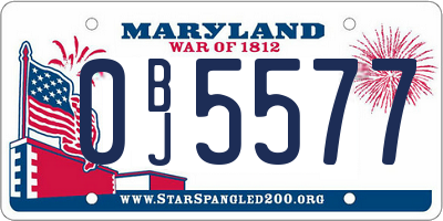 MD license plate 0BJ5577