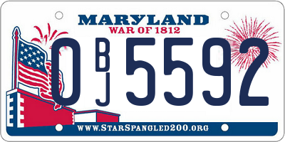 MD license plate 0BJ5592