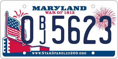 MD license plate 0BJ5623