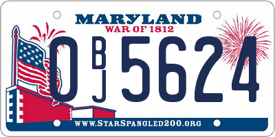 MD license plate 0BJ5624