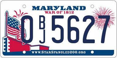 MD license plate 0BJ5627