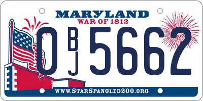 MD license plate 0BJ5662
