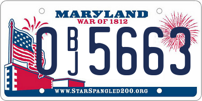 MD license plate 0BJ5663