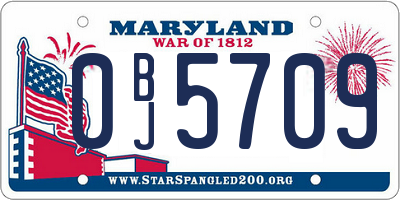 MD license plate 0BJ5709