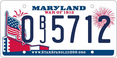 MD license plate 0BJ5712