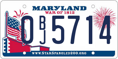 MD license plate 0BJ5714
