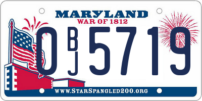 MD license plate 0BJ5719
