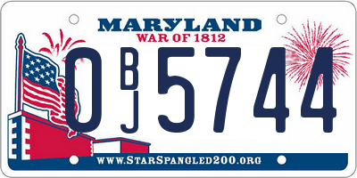 MD license plate 0BJ5744