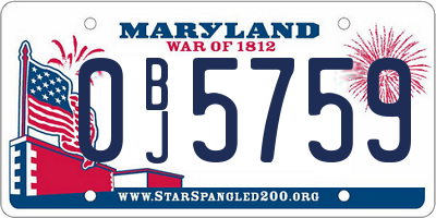 MD license plate 0BJ5759